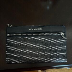 Michael Kors Black and Silver Men's Clutch